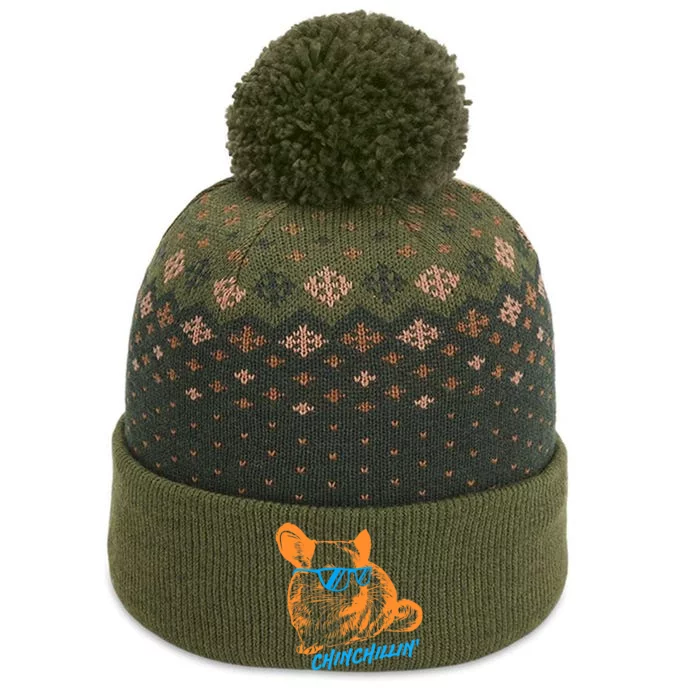 Funny Chinchillin I Chinchilla Owners The Baniff Cuffed Pom Beanie