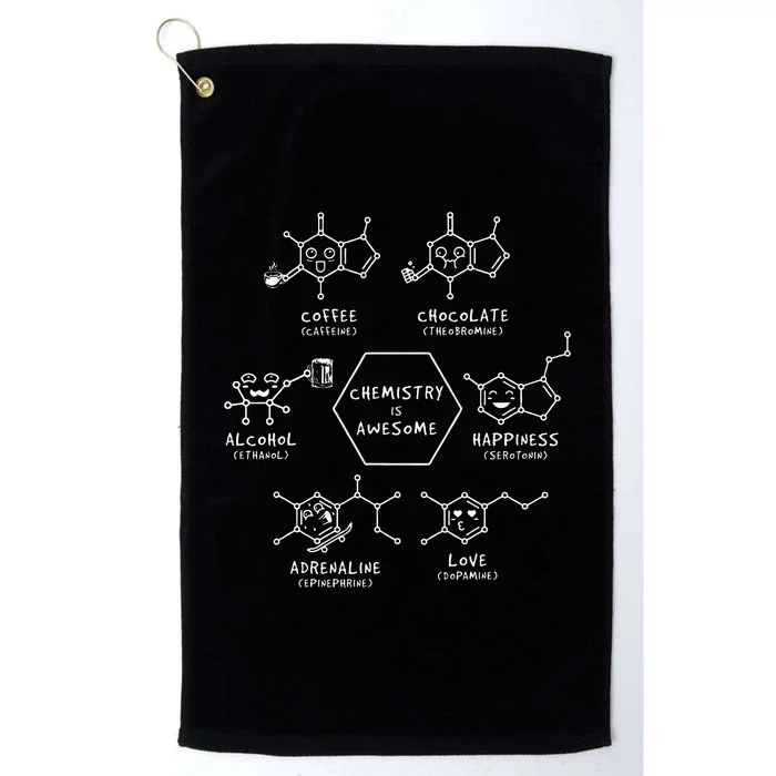 Funny Chemistry Is Awesome Coffee Love Science Chemist Platinum Collection Golf Towel