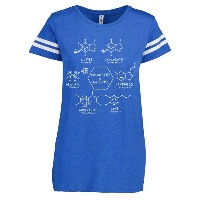 Funny Chemistry Is Awesome Coffee Love Science Chemist Enza Ladies Jersey Football T-Shirt