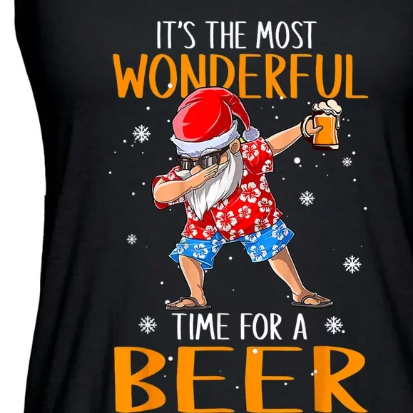 Funny Christmas In July Santa Hawaiian Wonderful Beer Lover Ladies Essential Flowy Tank