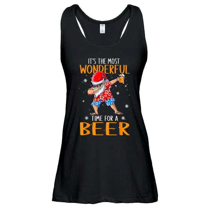 Funny Christmas In July Santa Hawaiian Wonderful Beer Lover Ladies Essential Flowy Tank