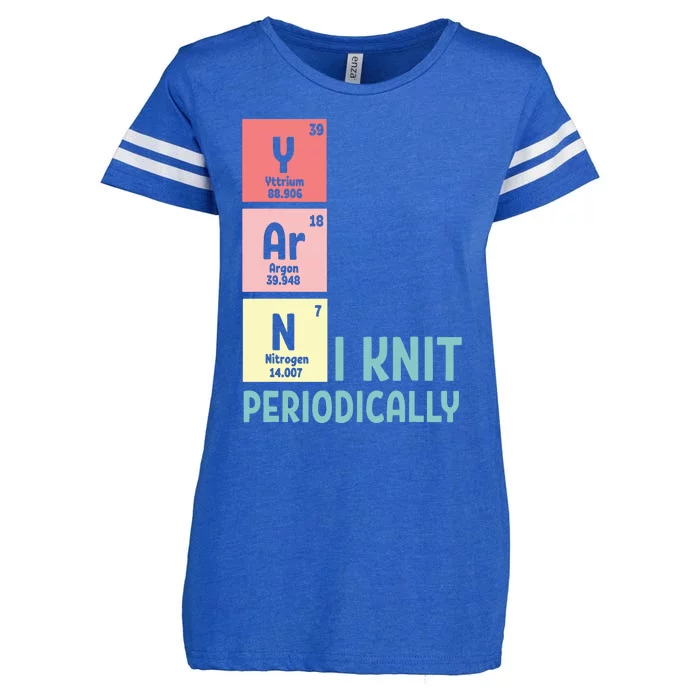 Funny Crocheting I Knit Yarn Periodically Knitting Enza Ladies Jersey Football T-Shirt