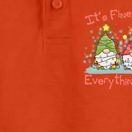 Funny Christmas It's Fine I'm Fine Everything Is Fine Gnomes Dry Zone Grid Performance Polo