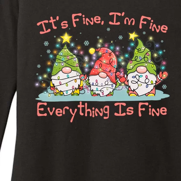 Funny Christmas It's Fine I'm Fine Everything Is Fine Gnomes Womens CVC Long Sleeve Shirt