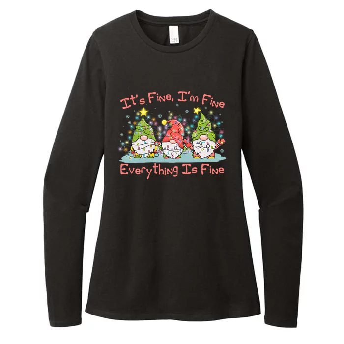 Funny Christmas It's Fine I'm Fine Everything Is Fine Gnomes Womens CVC Long Sleeve Shirt