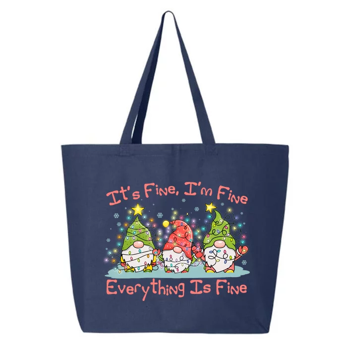 Funny Christmas It's Fine I'm Fine Everything Is Fine Gnomes 25L Jumbo Tote