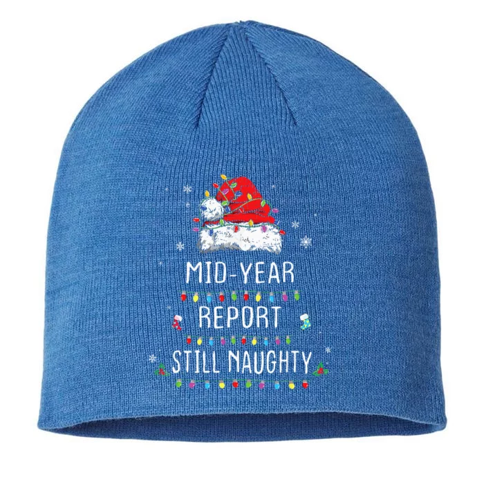 Funny Christmas In July Mid Year Report Still Naughty Santa 8 1/2in Sustainable Knit Beanie