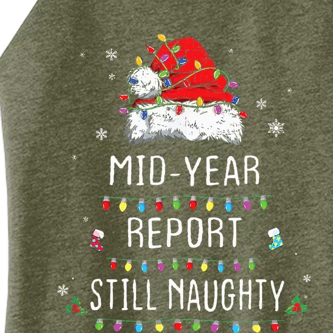 Funny Christmas In July Mid Year Report Still Naughty Santa Women’s Perfect Tri Rocker Tank