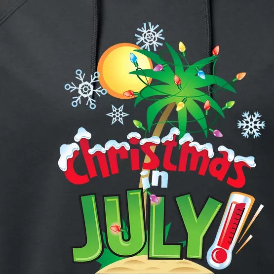 Funny Christmas In July Summer Beach Vacation Xmas Performance Fleece Hoodie