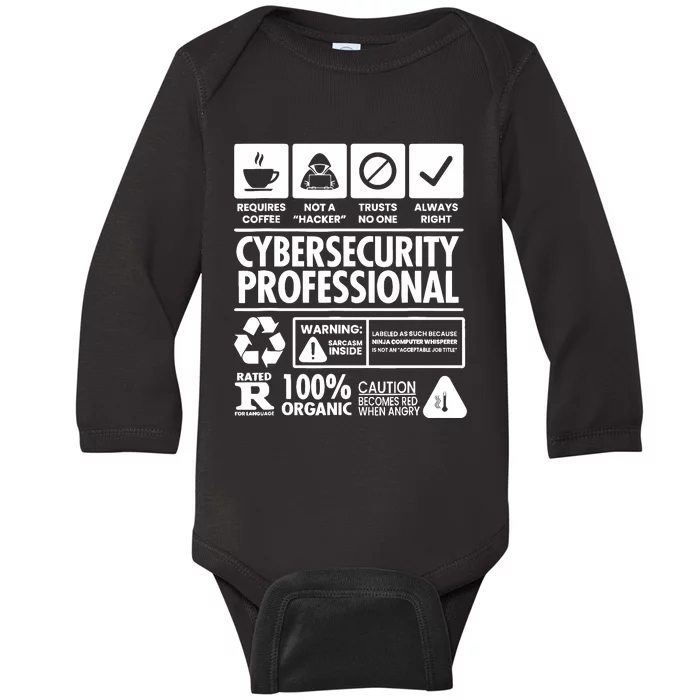 Funny Cybersecurity It Support It Security Network Engineer Baby Long Sleeve Bodysuit