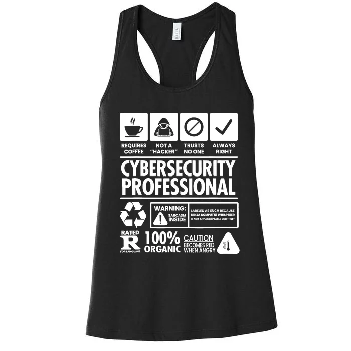 Funny Cybersecurity It Support It Security Network Engineer Women's Racerback Tank