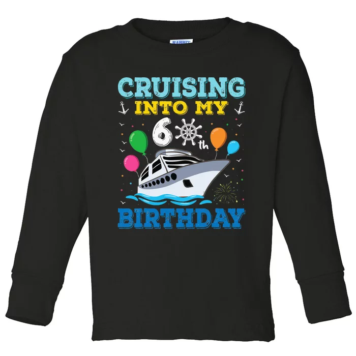 funny Cruising Into My 60th Birthday Party Toddler Long Sleeve Shirt