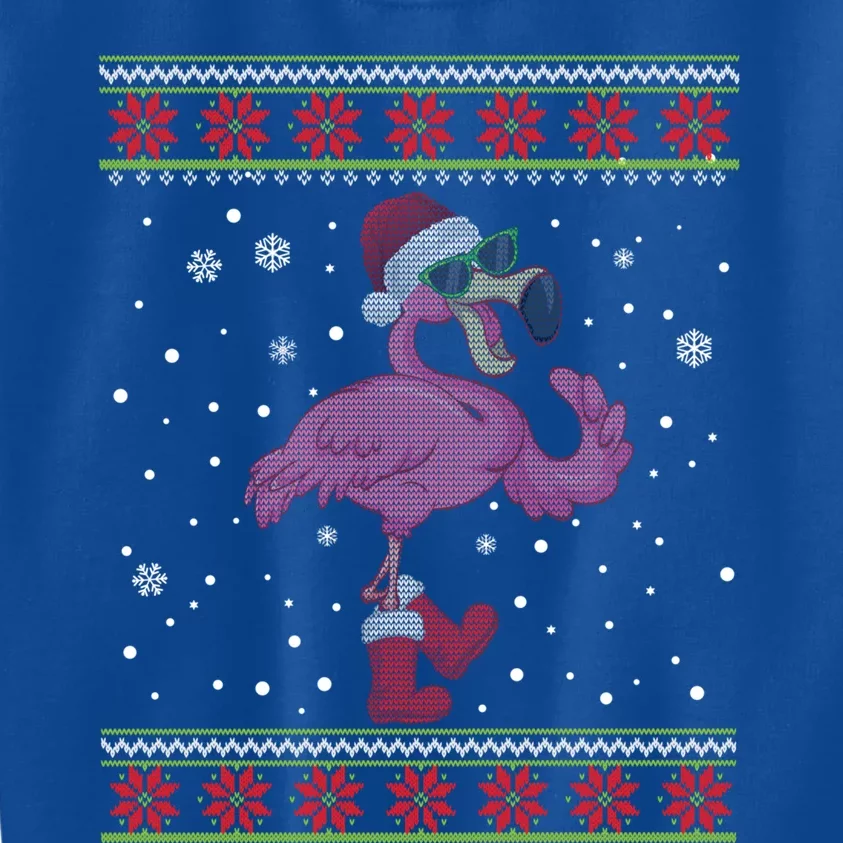 Flamingo Christmas I Want A Flamingo For Christmas Ugly Funny Gift Kids Sweatshirt