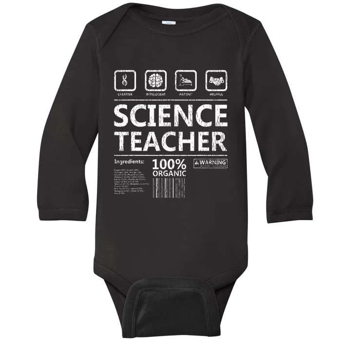 Funny Creative Intelegent Science Chemistry Biology Teacher Baby Long Sleeve Bodysuit