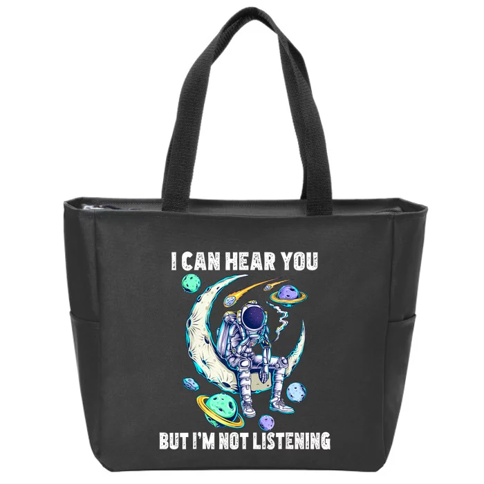 Funny Cat I Can Hear You But Im Listening Zip Tote Bag