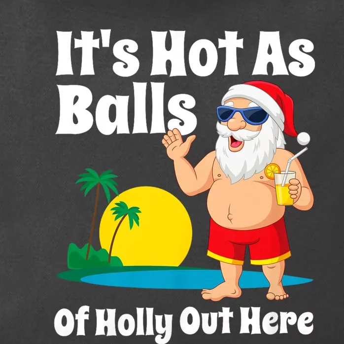 Funny Christmas In July Hot As Balls Santa Summer Party Gift Zip Tote Bag