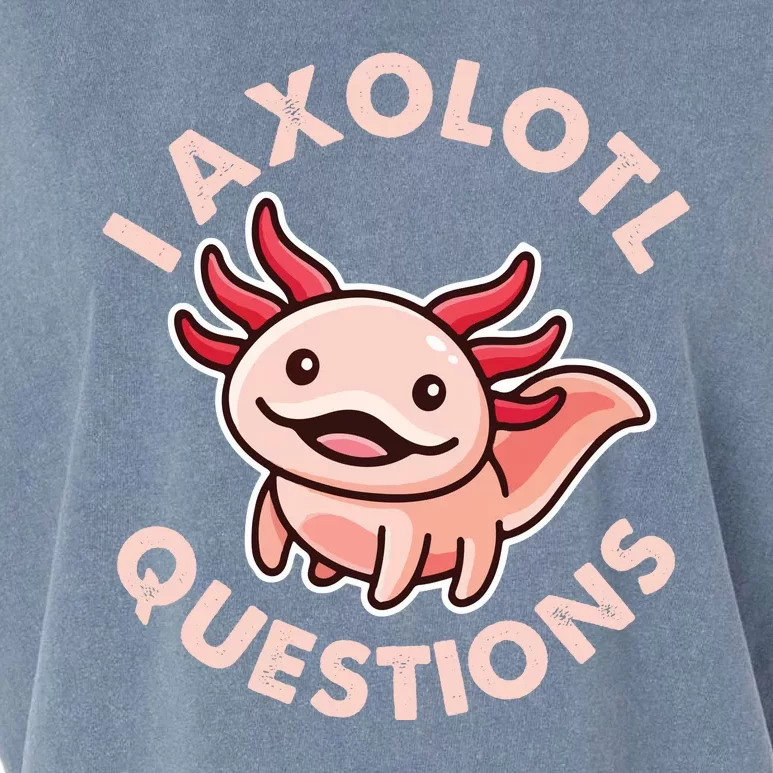 Funny Cute I Axolotl Questions Garment-Dyed Women's Muscle Tee