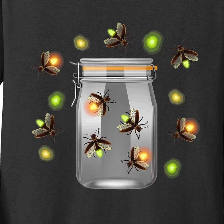 Fireflies Camping Insects Kids Long Sleeve Shirt