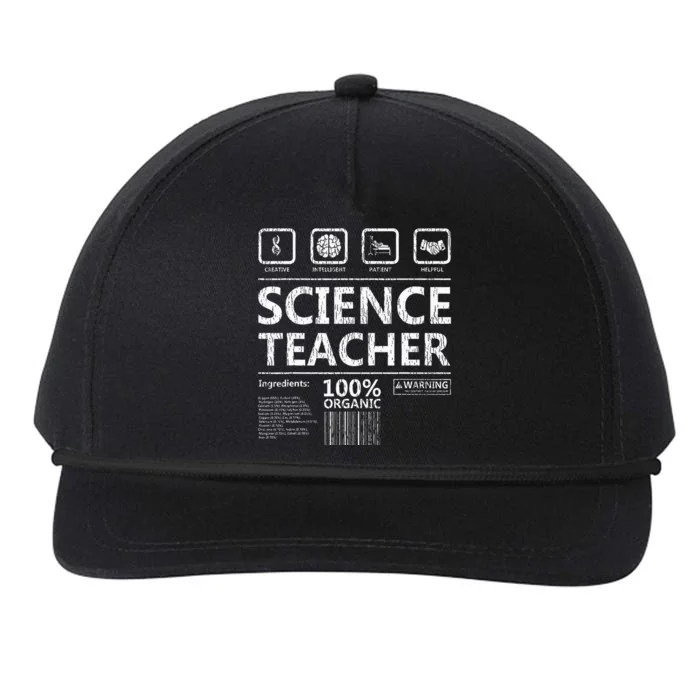 Funny Creative Intelegent Science Chemistry Biology Teacher Snapback Five-Panel Rope Hat