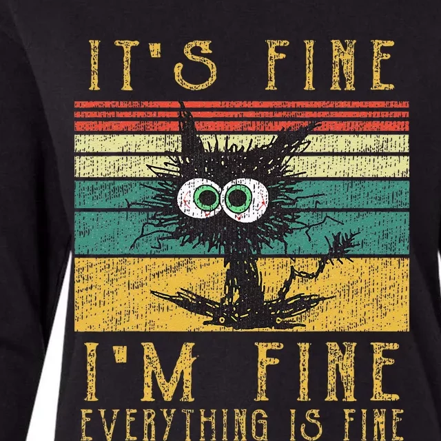 Funny Ca Its Fine Im Fine Everything Is Fine Cat Womens Cotton Relaxed Long Sleeve T-Shirt