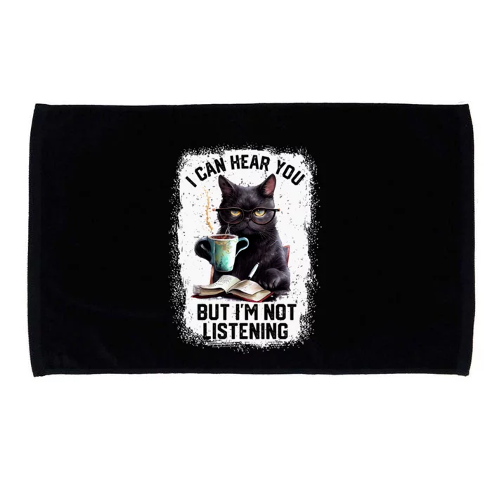 Funny Cat I Can Hear You But IM Not Listening Microfiber Hand Towel