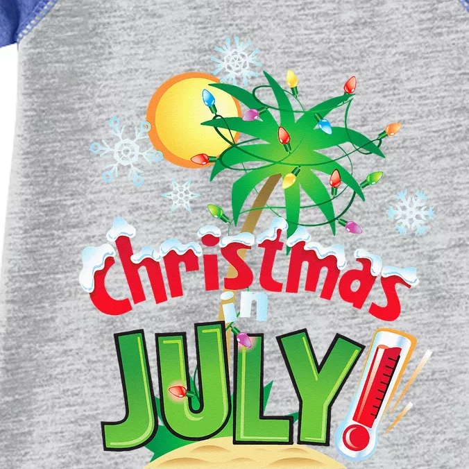 Funny Christmas In July Summer Beach Vacation Xmas Infant Baby Jersey Bodysuit