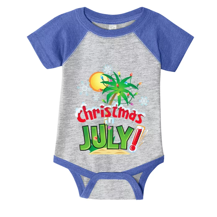 Funny Christmas In July Summer Beach Vacation Xmas Infant Baby Jersey Bodysuit