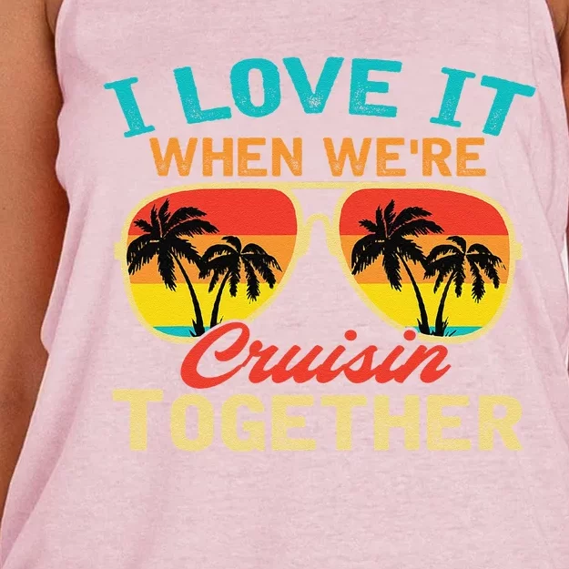 Family Cruise I Love It When WeRe Cruisin Together Women's Knotted Racerback Tank