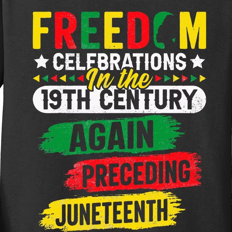 Freedom Celebrations In The 19th Century Juneteenth Again Kids Long Sleeve Shirt