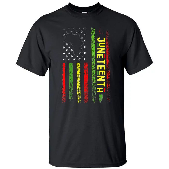 Freedom Celebrations In The 19th Century Juneteenth Flag Tall T-Shirt