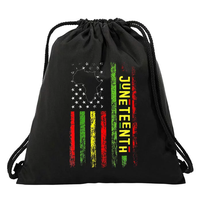 Freedom Celebrations In The 19th Century Juneteenth Flag Drawstring Bag