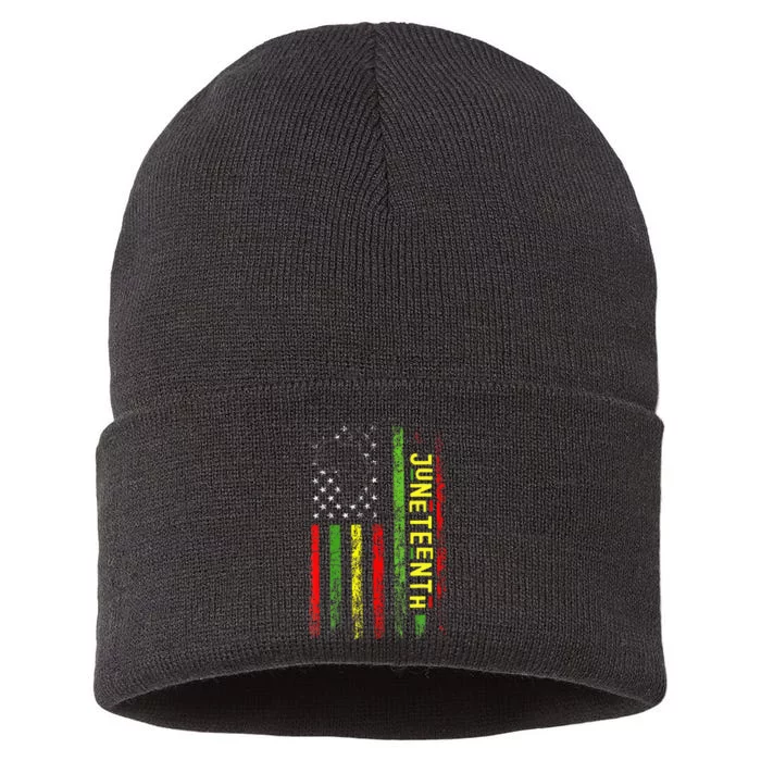 Freedom Celebrations In The 19th Century Juneteenth Flag Sustainable Knit Beanie