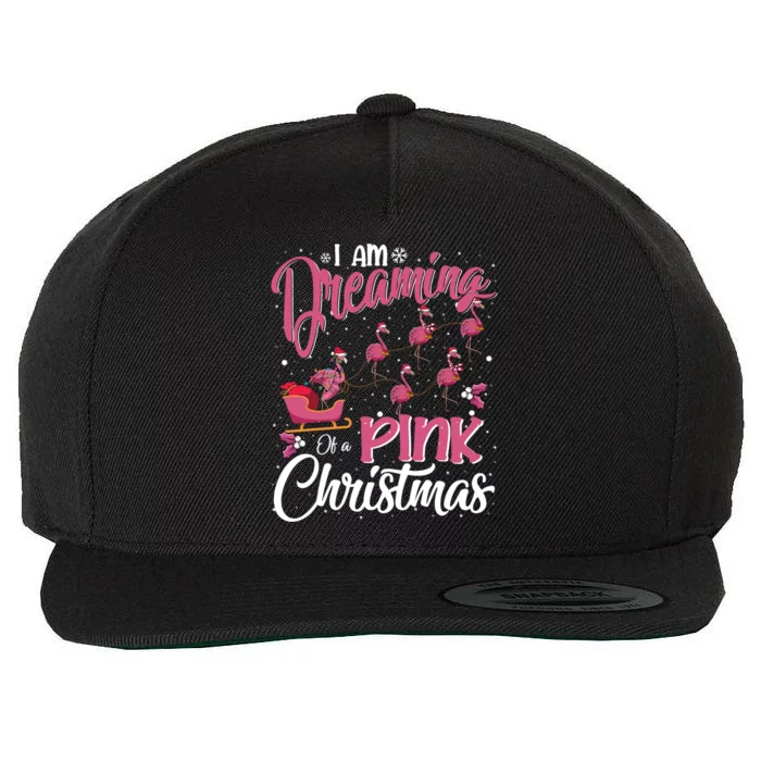 Flamingo Christmas IM Dreaming Of A Pink Christmas Meaningful Gift Wool Snapback Cap