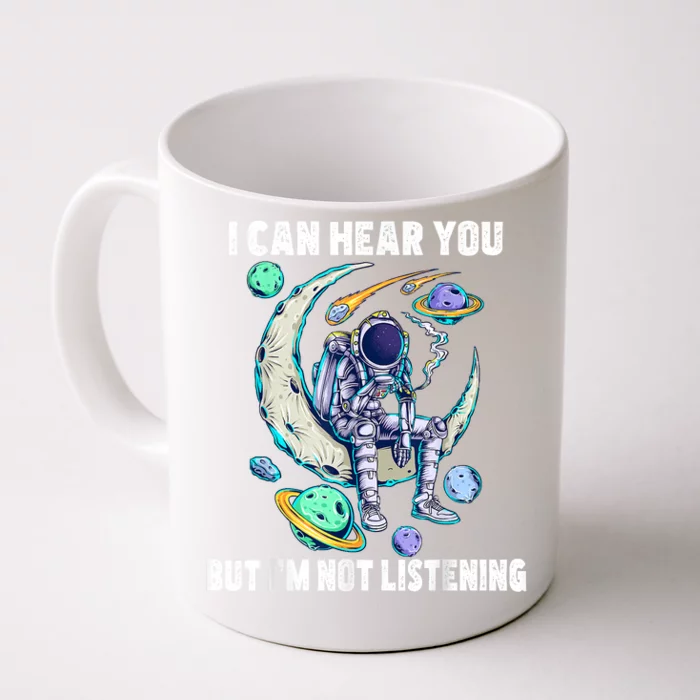 Funny Cat I Can Hear You But Im Listening Front & Back Coffee Mug