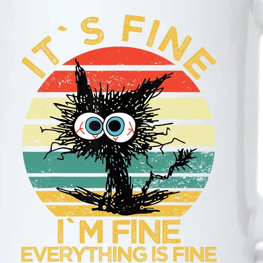 Funny Cat Its Fine Im Fine Everything Is Fine Black Cat Black Color Changing Mug