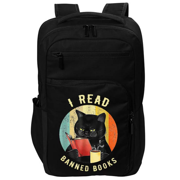 Funny Cat I Read Banned Books Bookworms Loves Reading Books Impact Tech Backpack