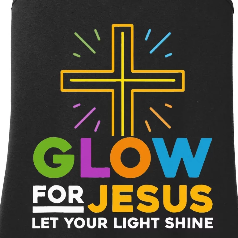 Faith Cross Illuminate Your Path with GlowFor Jesus Ladies Essential Tank