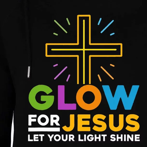 Faith Cross Illuminate Your Path with GlowFor Jesus Womens Funnel Neck Pullover Hood