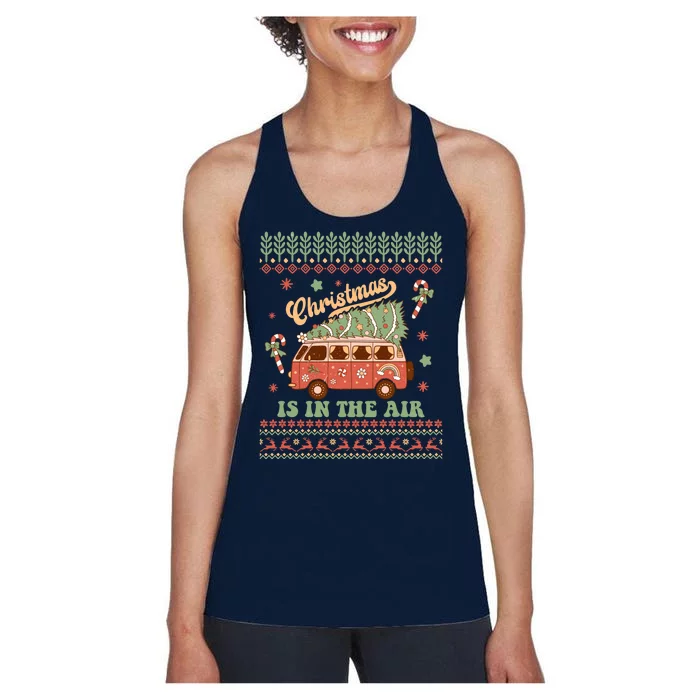 Funny Christmas Is In The Air Women's Racerback Tank