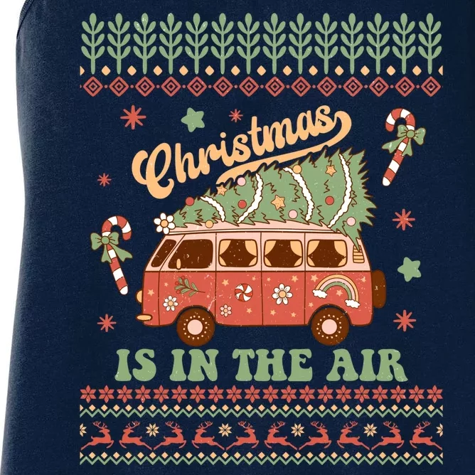 Funny Christmas Is In The Air Women's Racerback Tank