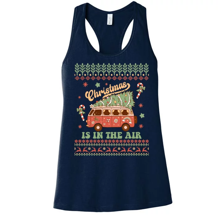 Funny Christmas Is In The Air Women's Racerback Tank