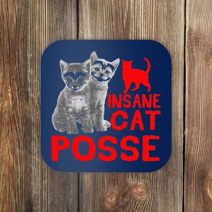 Funny Cat Insane Cat Posse Gift Tee For Women Coaster