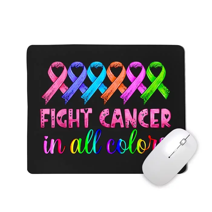 Fight Cancer In All Color Feather Breast Cancer Awareness Mousepad