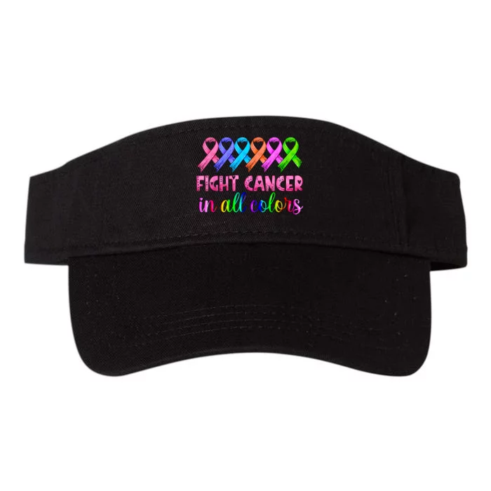 Fight Cancer In All Color Feather Breast Cancer Awareness Valucap Bio-Washed Visor