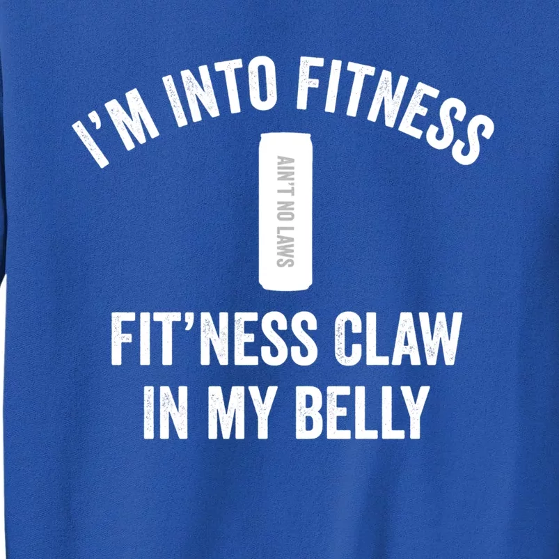 Fitness Claw In Belly Hard Seltzer Gift Tall Sweatshirt