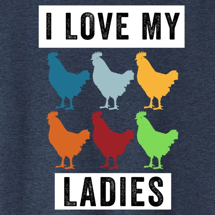 Funny Chicken I Love My Ladies, Funny Backyard Chickens Women's Crop Top Tee