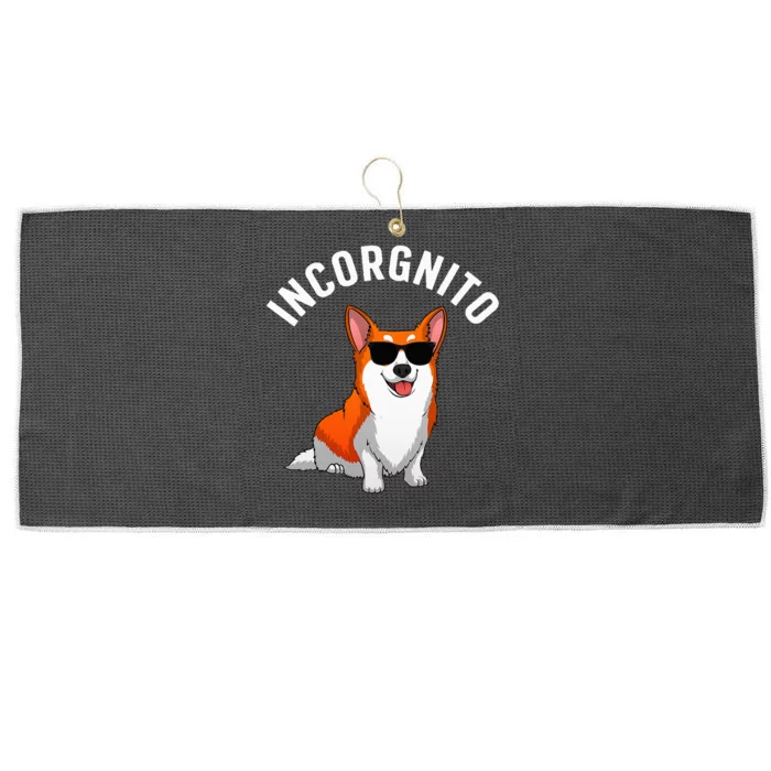 Funny Corgi Incorgnito Art For Corgi Dog Lovers Large Microfiber Waffle Golf Towel