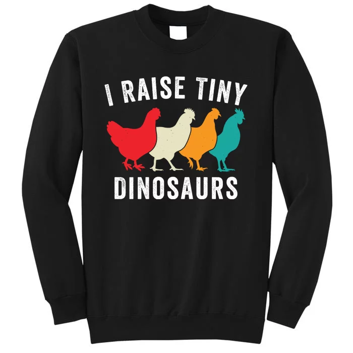 Funny Chicken I Raise Tiny Dinosaurs, Funny Backyard Chickens, Homestead Chicken Tall Sweatshirt