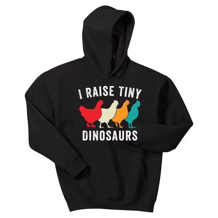 Funny Chicken I Raise Tiny Dinosaurs, Funny Backyard Chickens, Homestead Chicken Kids Hoodie