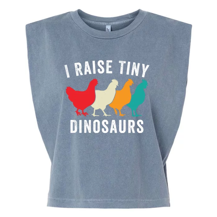 Funny Chicken I Raise Tiny Dinosaurs, Funny Backyard Chickens, Homestead Chicken Garment-Dyed Women's Muscle Tee